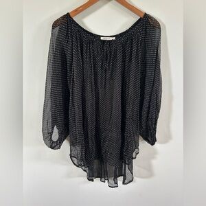 Mes Desmoiselles Black Blouse Long sleeve Metallic dot Size IT 34